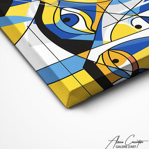 TABLEAU CUBISME JAUNE Alessio Cacciatore