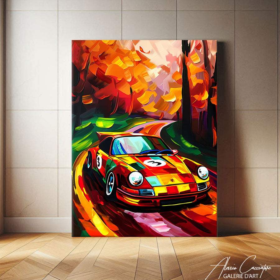 TABLEAU ABSTRAIT PORSCHE 911 AlessioCacciatore – mise en situation