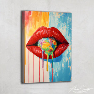 TABLEAU LÈVRE POP ART AlessioCacciatore
