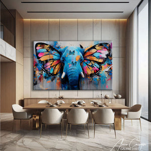 TABLEAU ELEPHANT PAPILLON AlessioCacciatore