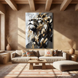 Tableau Abstrait Lion