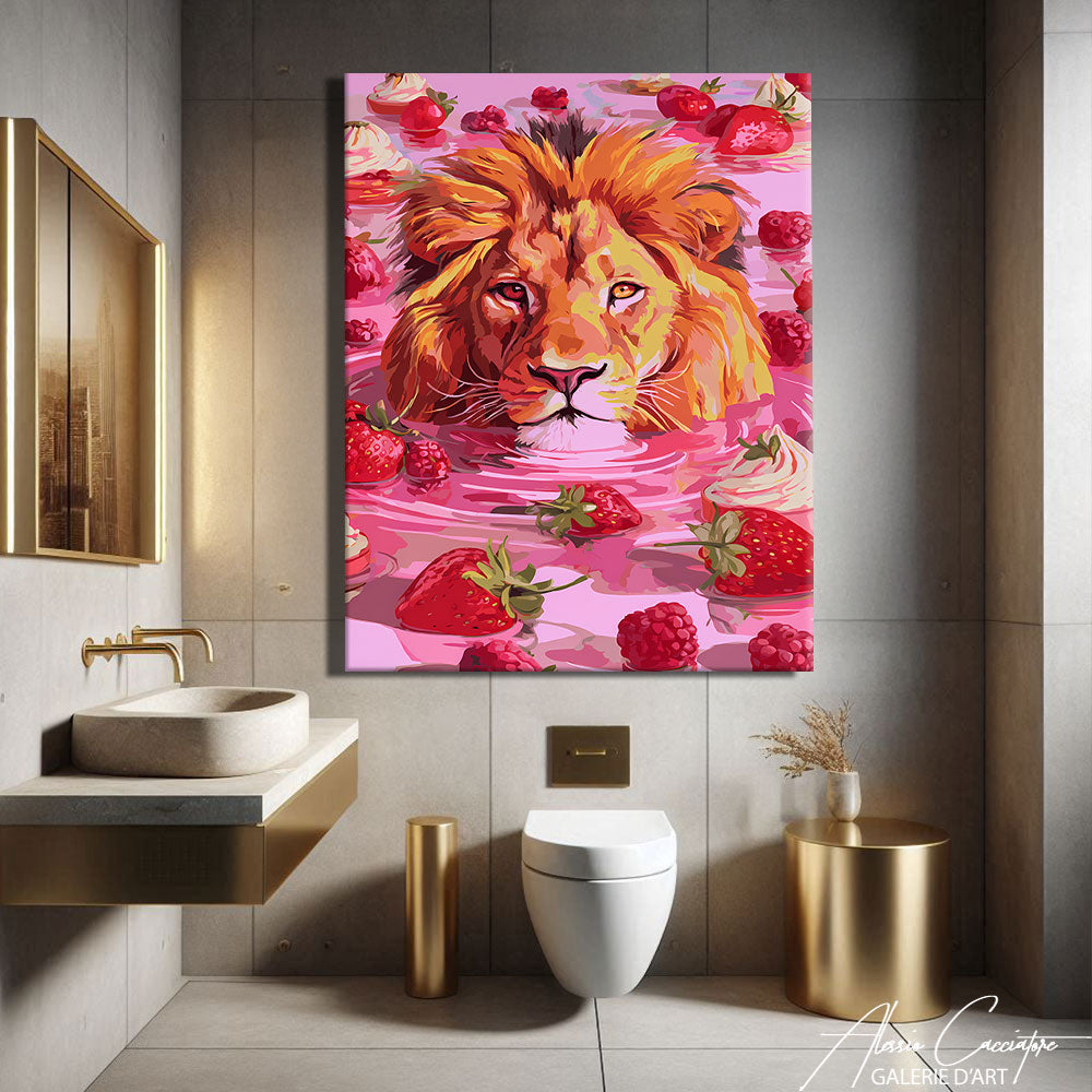 TABLEAU SALLE DE BAIN LION