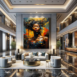 Femme africaine peinture acrylique