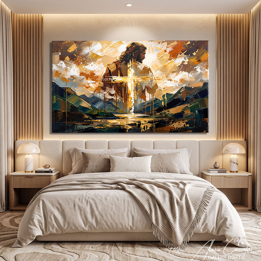 Toile Grand Tableau Chrétien – mise en situation