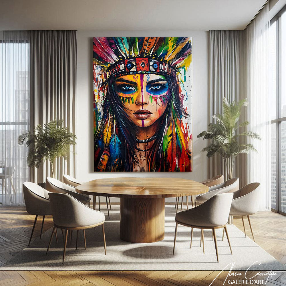 TABLEAU INDIENNE COULEUR