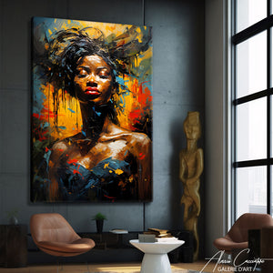 portrait femme africaine peinture