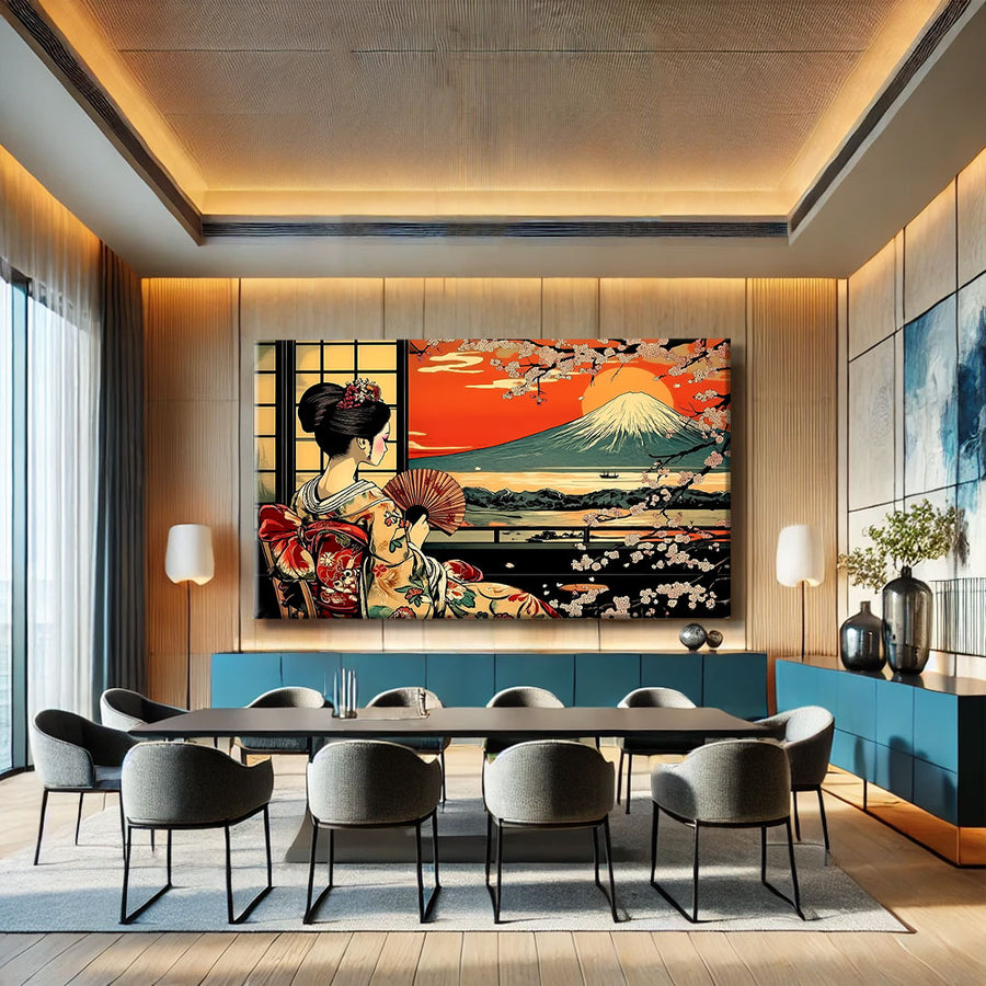 tableau paysage japonais – mise en situation
