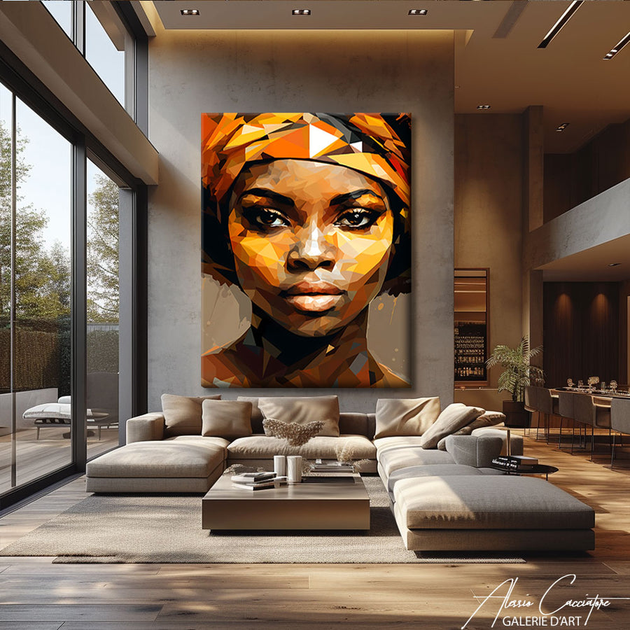 portrait femme africaine peinture – mise en situation