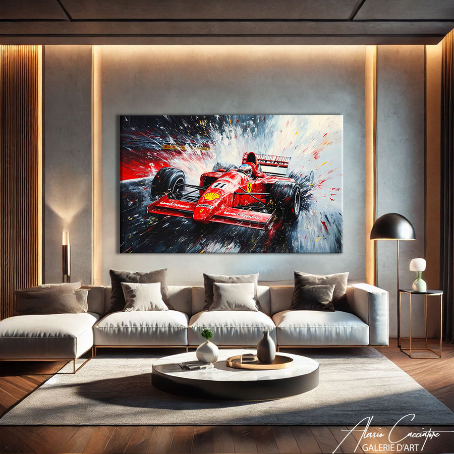 Tableau Peinture Ferrari – mise en situation