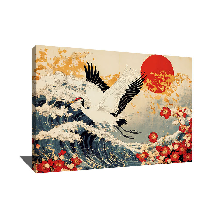 Tableau Grue Japandi