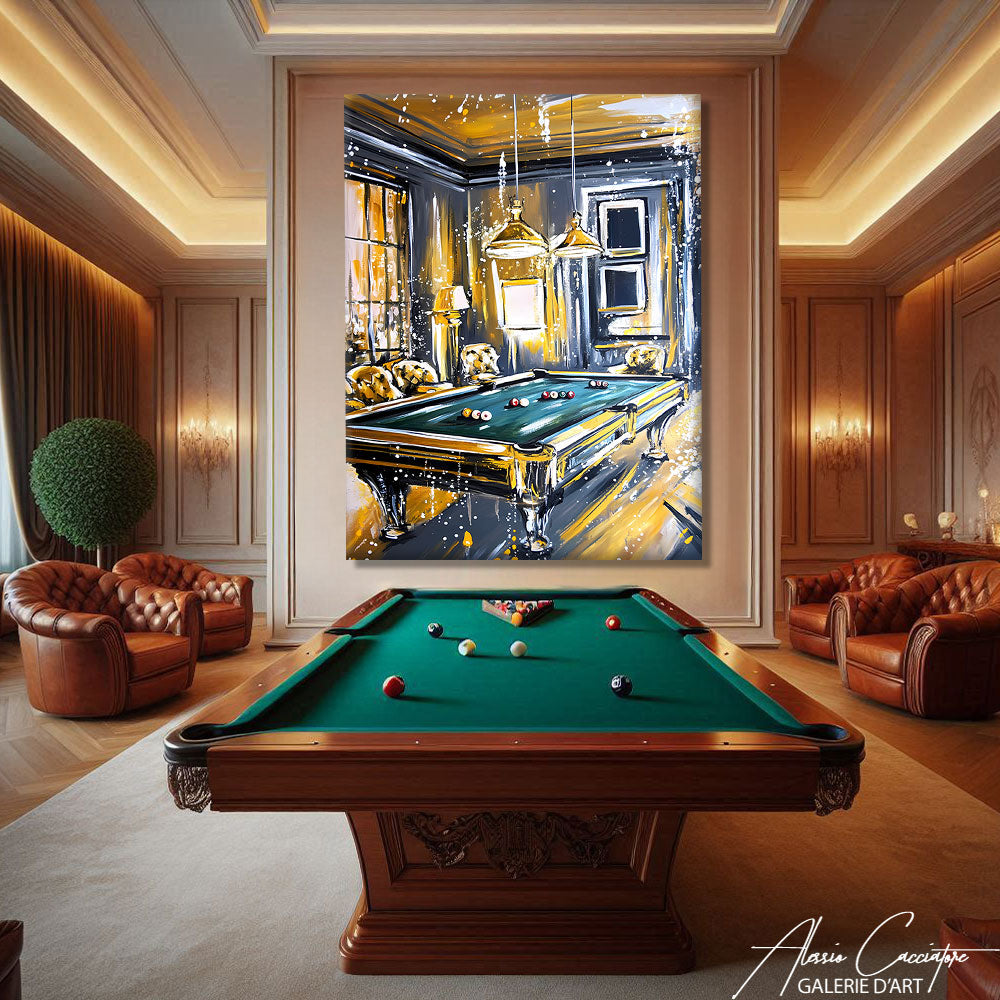 TABLEAU BILLARD DORÉ