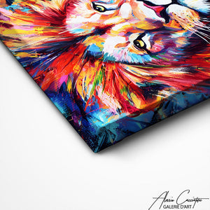 TABLEAU LION COLORÉ AlessioCacciatore