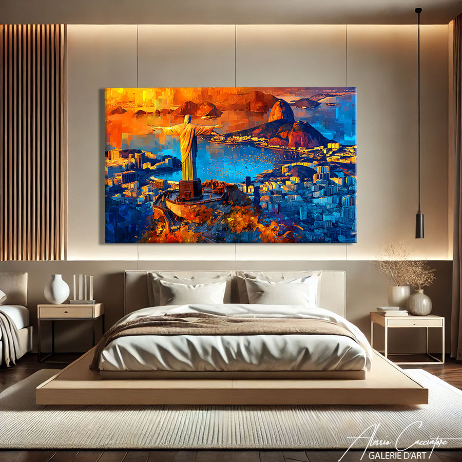 Grand Tableau Abstrait Coloré – mise en situation