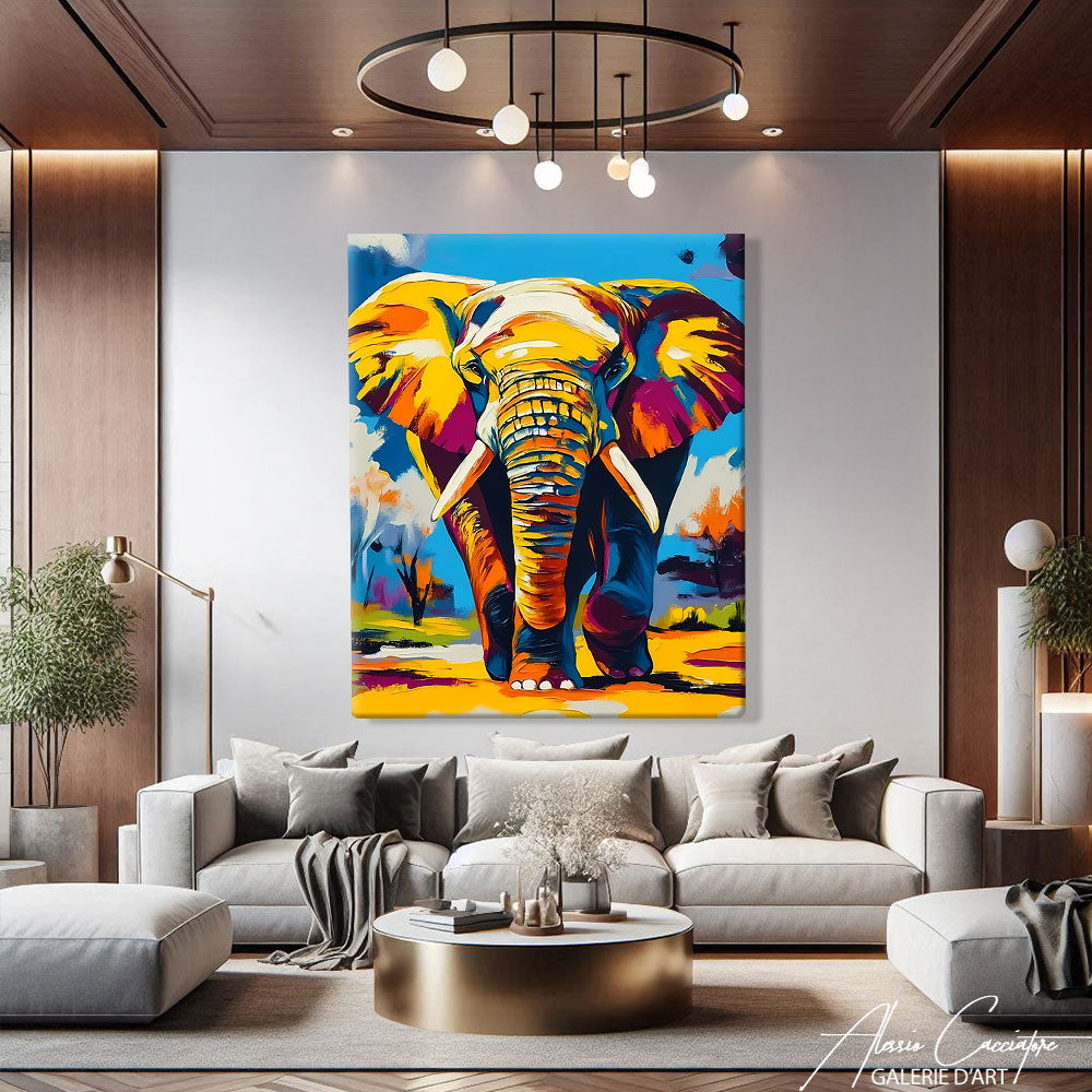 Cadre Toile Elephant