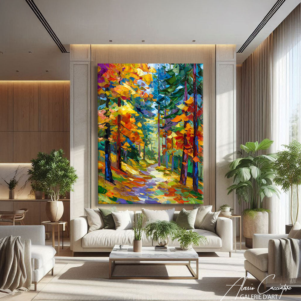 TABLEAU FORÊT ABSTRAIT