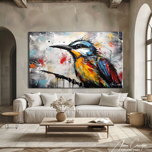 peinture oiseau abstrait