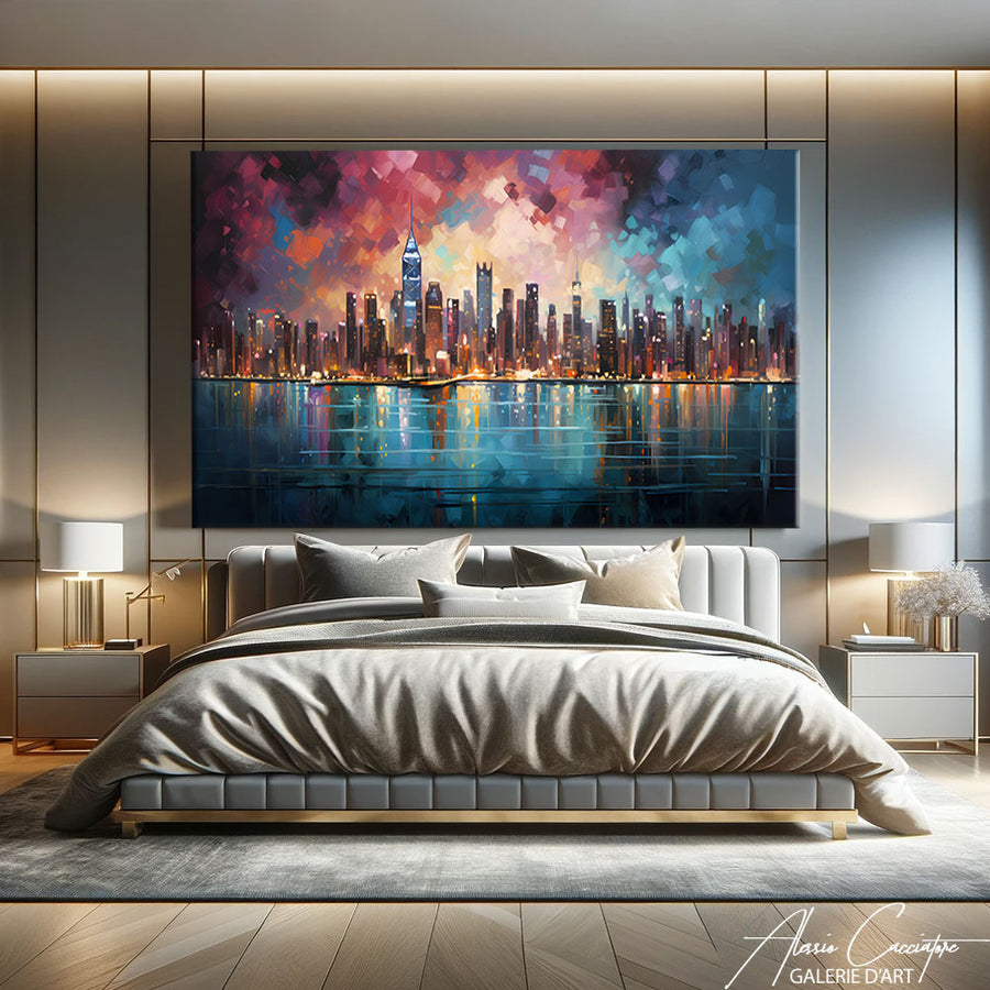 tableau new york abstrait – mise en situation