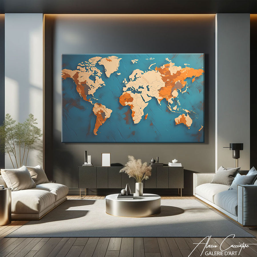 Tableau Deco Carte du Monde – mise en situation