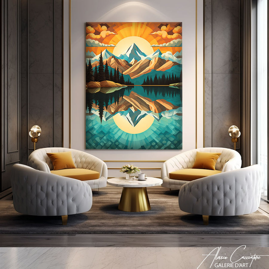 Tableau Moderne Montagne – mise en situation