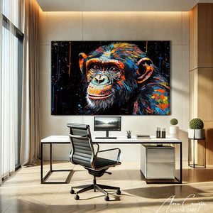 tableau singe coloré