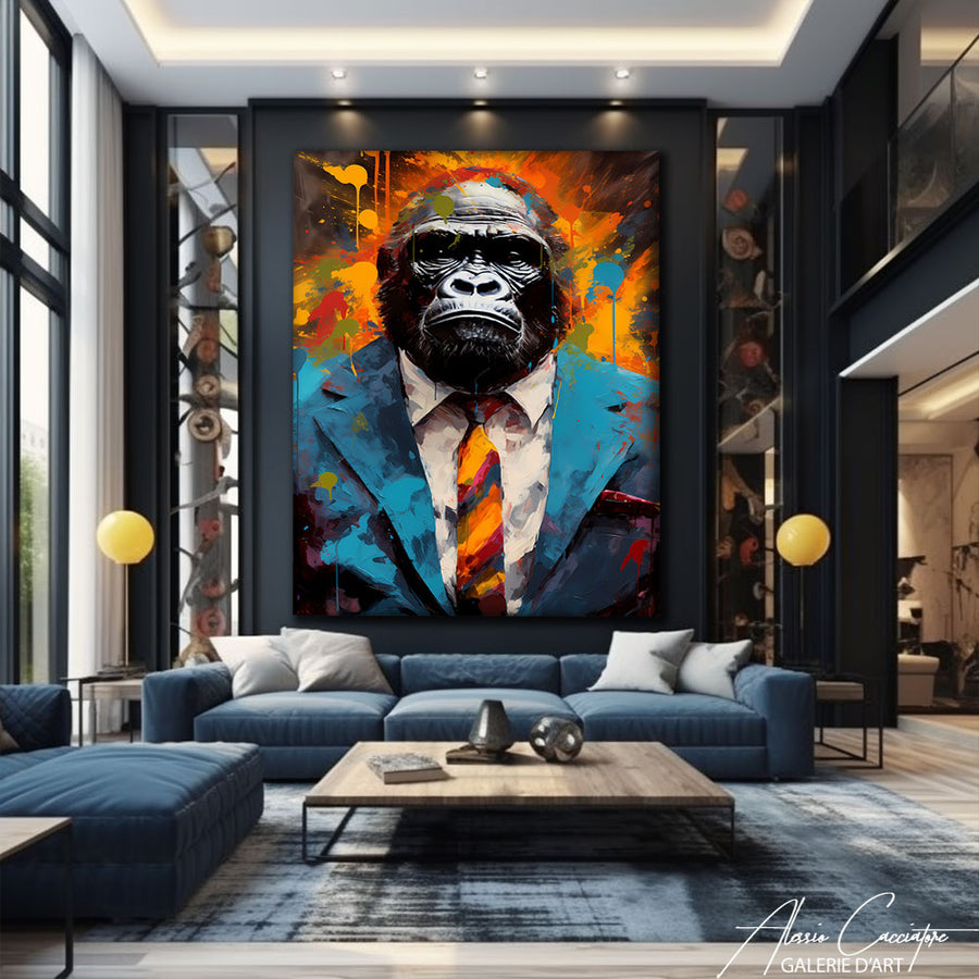 tableau gorille art – mise en situation