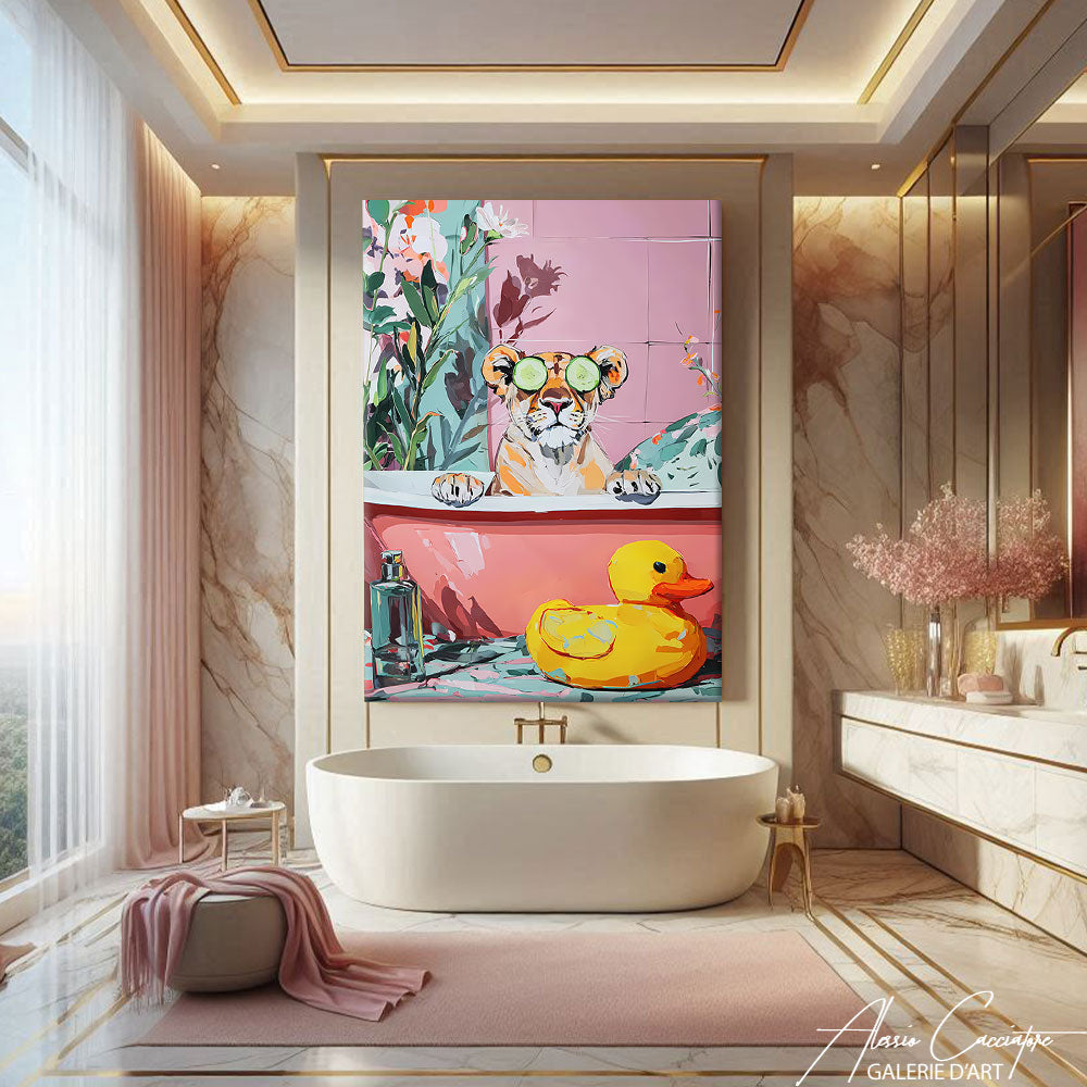 TABLEAU SALLE DE BAIN LION