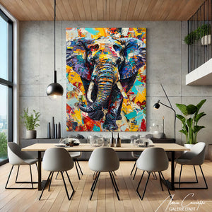 Tableau Éléphant Multicolore