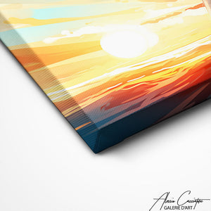 TABLEAU BATEAU COUCHER DE SOLEIL Alessio Cacciatore