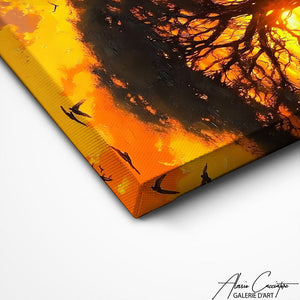 TABLEAU COUCHER DE SOLEIL ARBRE AlessioCacciatore