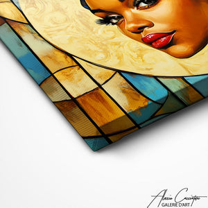 TABLEAU ABSTRAIT FEMME AFRICAINE Alessio Cacciatore