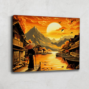 Tableau Coucher De Soleil Japonais