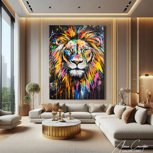Tableau Lion Pop Art