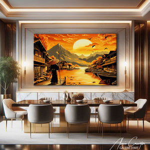 Tableau Coucher De Soleil Japonais