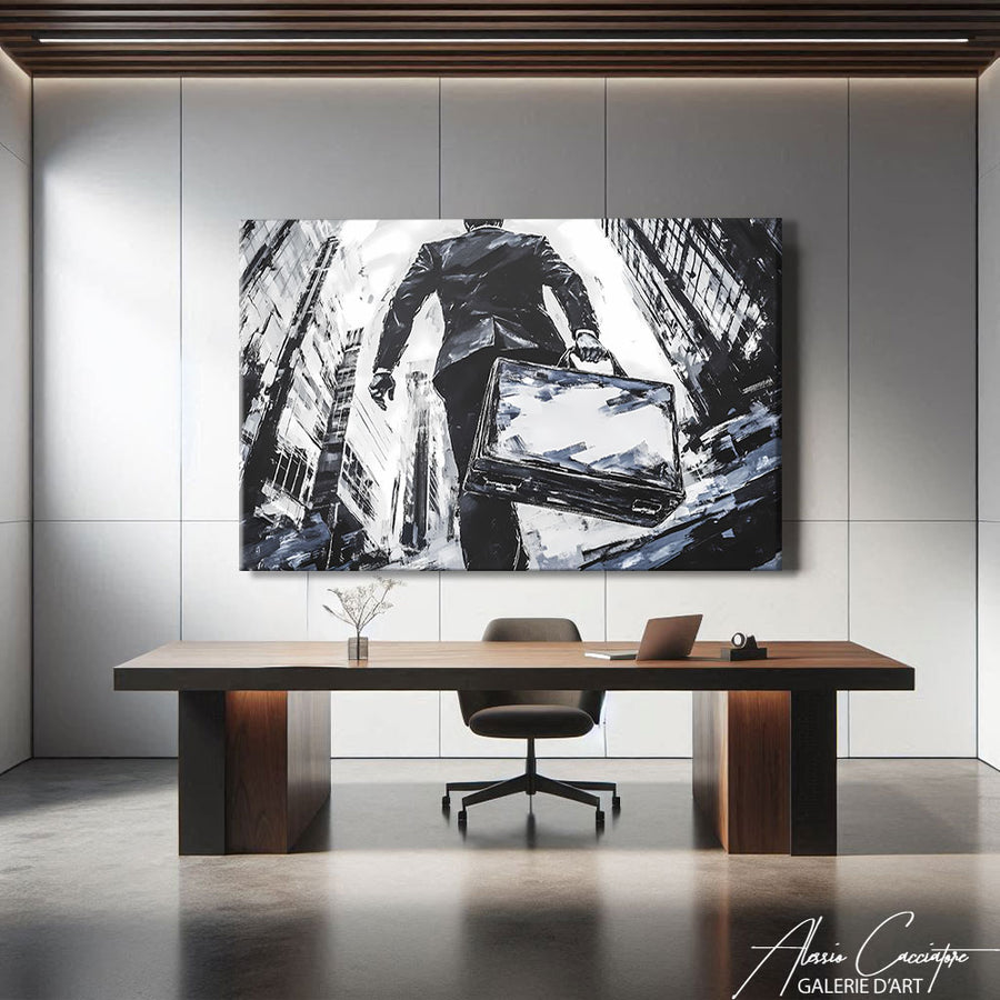 Tableau Abstrait Noir Et Blanc – mise en situation