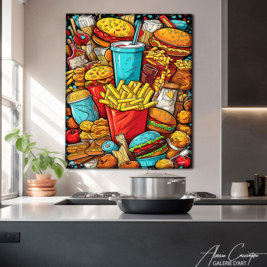 tableau pop art cuisine – mise en situation