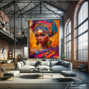 tableau femme africaine contemporain