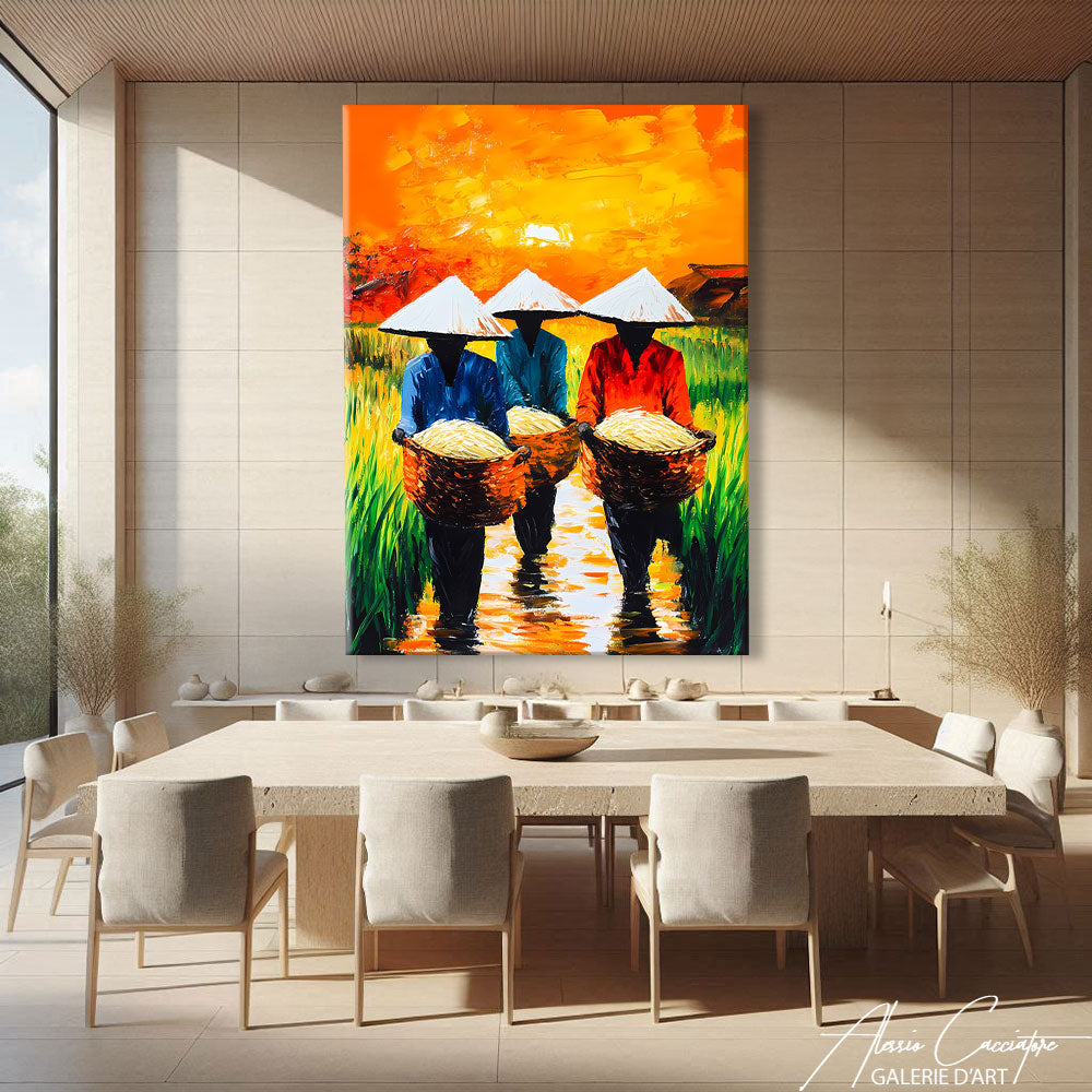 TABLEAU VIETNAM RIZIERE