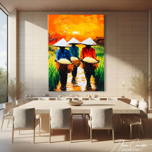 TABLEAU VIETNAM RIZIERE