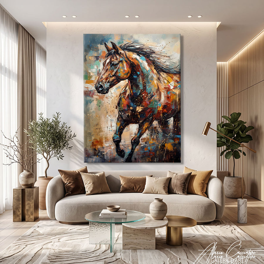 Peinture Cheval Abstrait – mise en situation