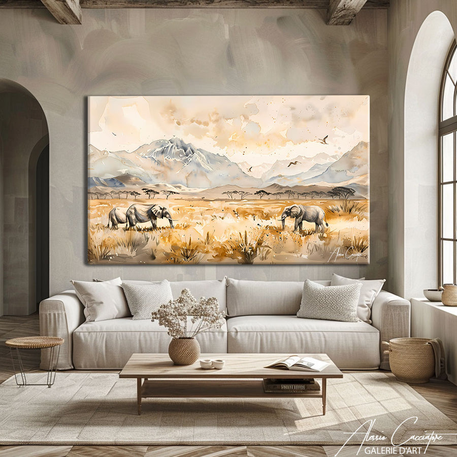Tableau Africain Animaux – mise en situation