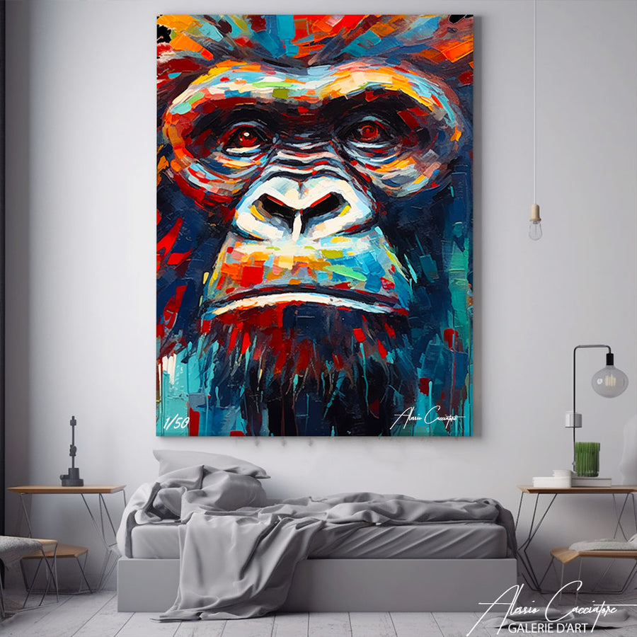tableau street art gorille – mise en situation