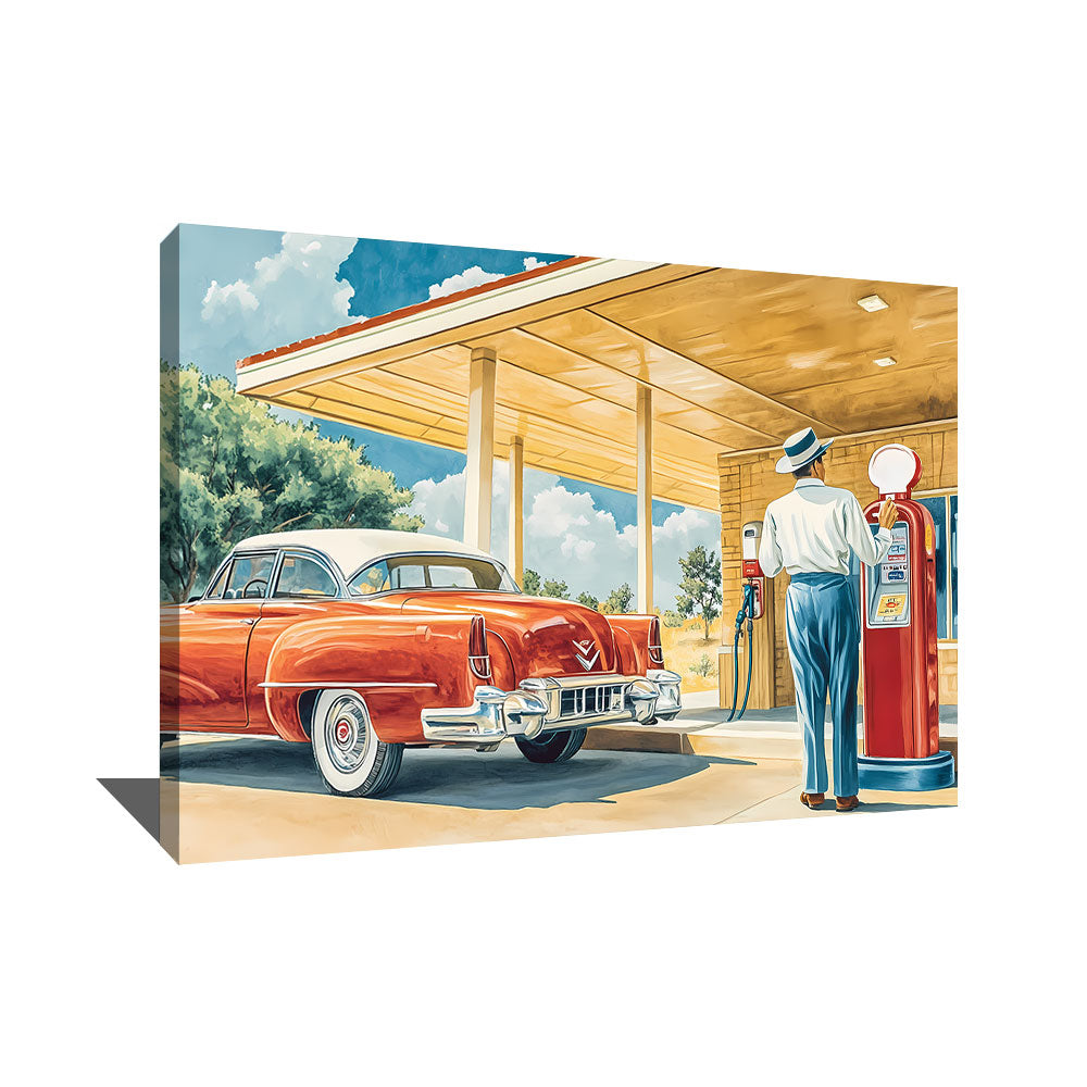 Tableau Pompe à Essence Vintage