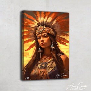 tableau femme amérindienne