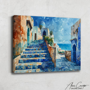 Tableau oriental bleu