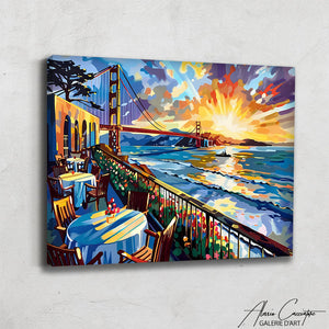 TABLEAU COUCHER DE SOLEIL SUR LA MER Alessio Cacciatore