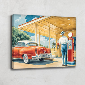 Tableau Pompe à Essence Vintage