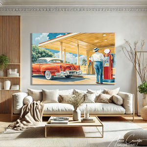 Tableau Pompe à Essence Vintage