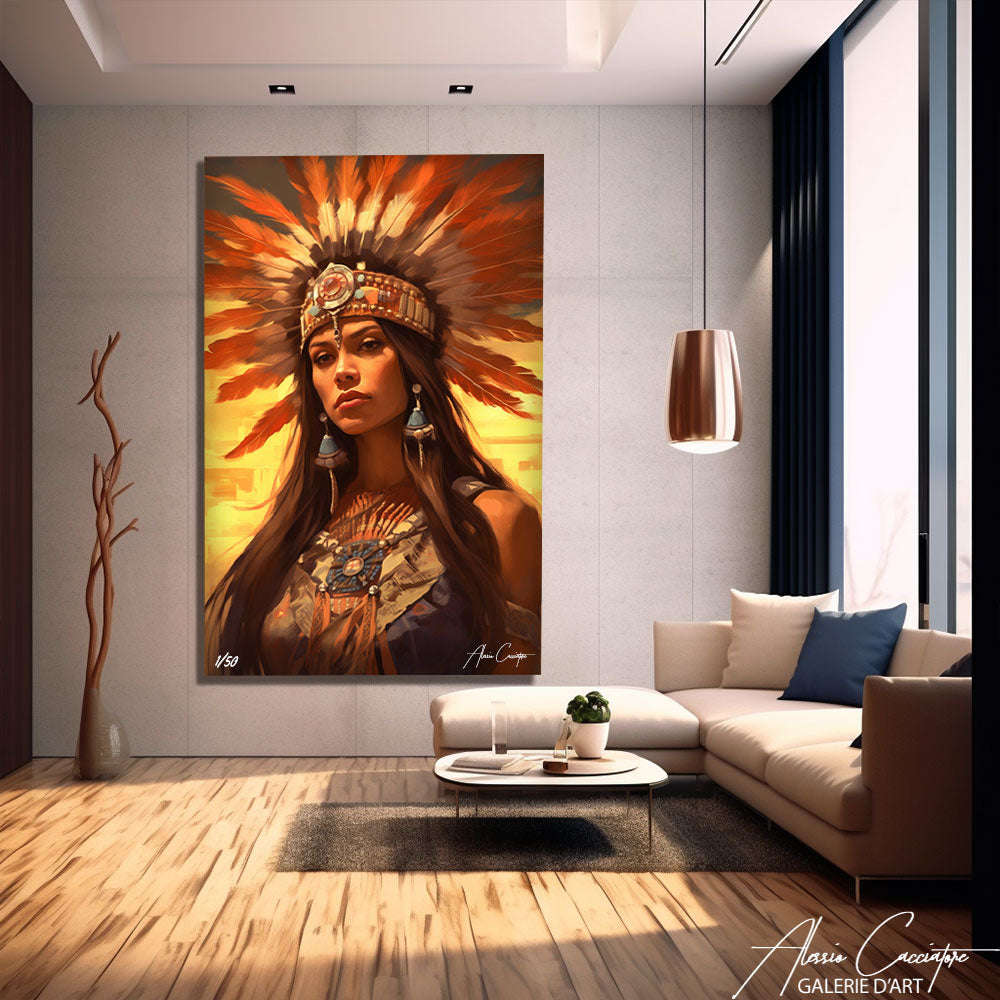 tableau femme amérindienne