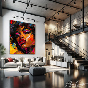 Tableau Visage Femme Coloré