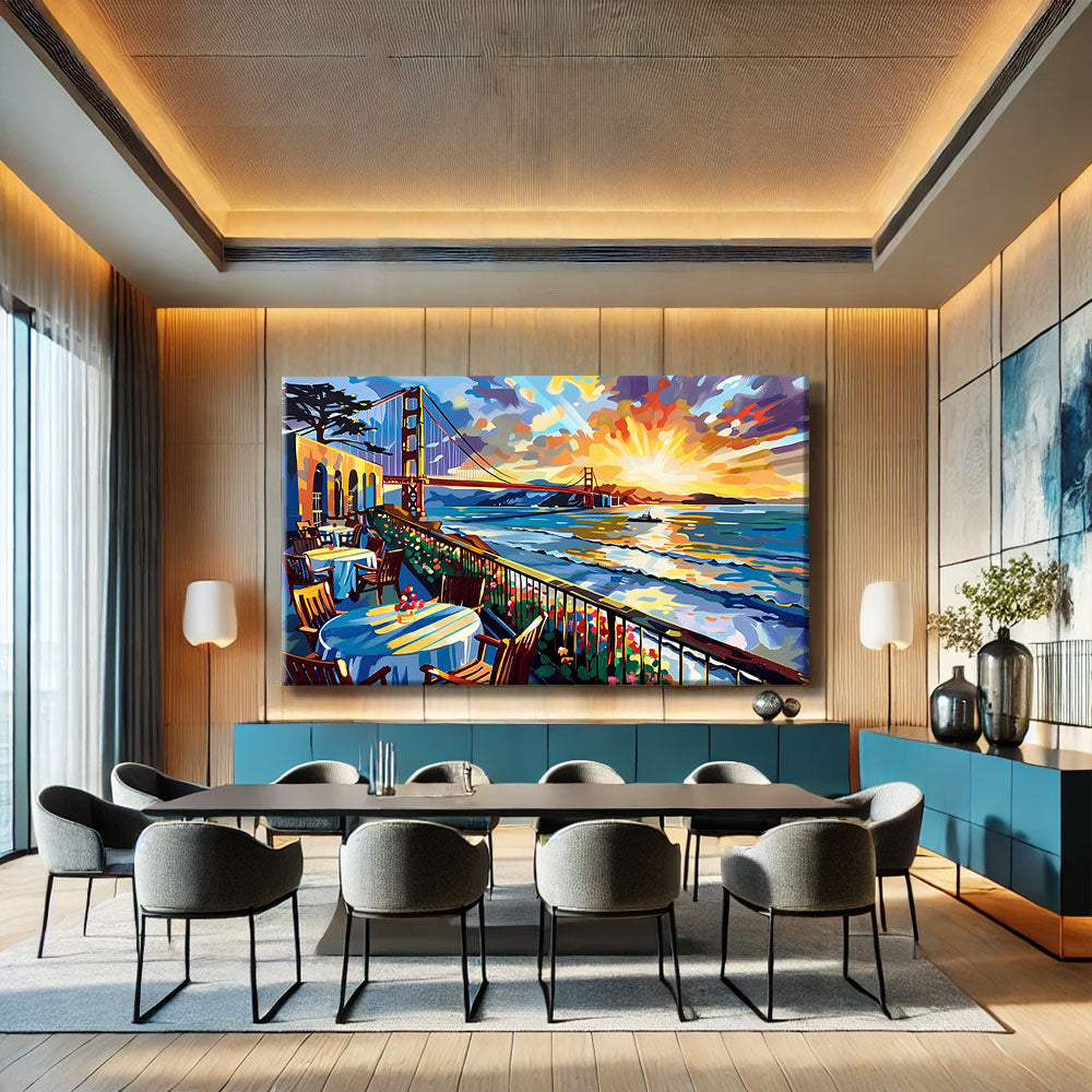 TABLEAU COUCHER DE SOLEIL SUR LA MER